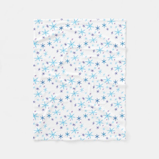 Couverture Polaire Snowflakes Fleece Blanche (Devant)