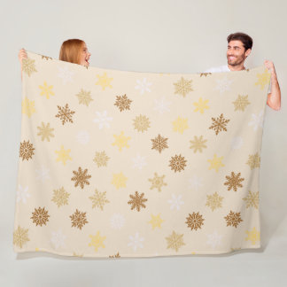 Couverture Polaire Snowflakes (Or)