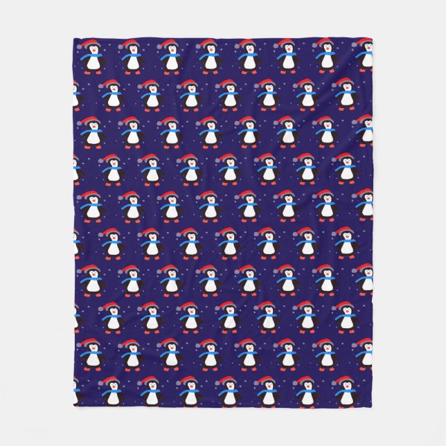 Couverture Polaire Snowy Winter Penguin  (Devant)