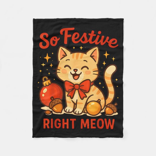 Couverture Polaire So Festive Right Meow Kawaii Cat Christmas Santa H (Devant)
