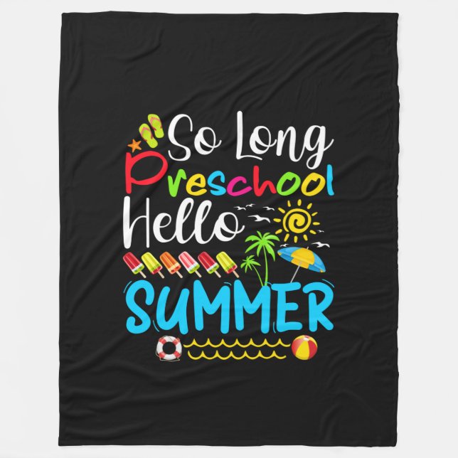 Couverture Polaire So Long Preschool Hello Summer Last Day Of School. (Devant)