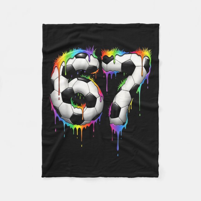 Couverture Polaire Soccer 67 Six Seven Funny Gen Alpha Meme Rainbow D (Devant)