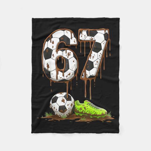 Couverture Polaire Soccer 67 Six Seven Meme Boys Teens Kids Gen Alpha (Devant)