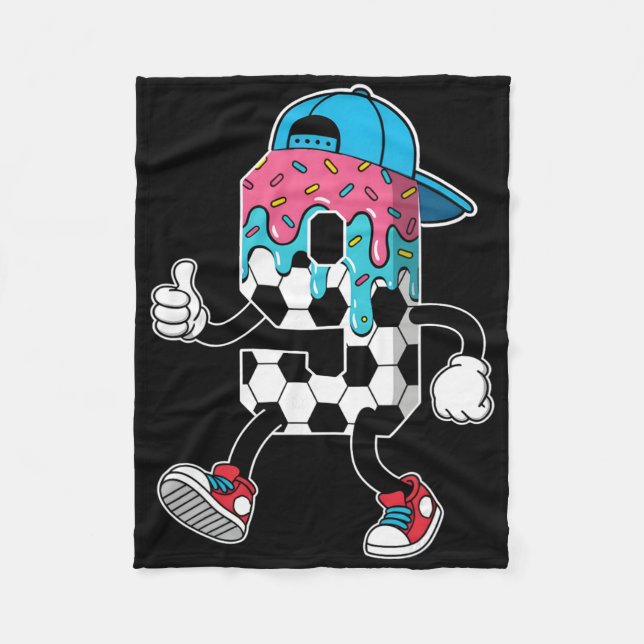Couverture Polaire Soccer 9 Year Old Ice Cream Drip Youth 9th Birthda (Devant)