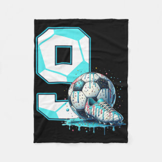 Couverture Polaire Soccer 9th Birthday 9 Year Old Ice Cream Drip Bday