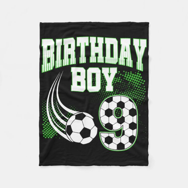Couverture Polaire Soccer 9th Birthday Boy 9 Year Old Sport Fan 9yr B (Devant)