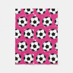 Couverture Polaire Soccer Ball Pink Frost Parties scintillant Sport J