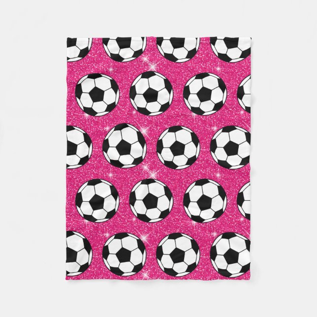 Couverture Polaire Soccer Ball Pink Frost Parties scintillant Sport J (Devant)