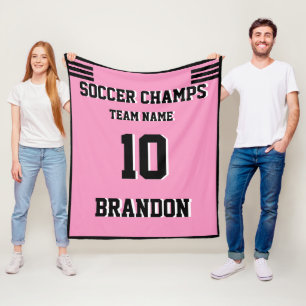 Couverture Polaire Soccer Fleece Blanket rose personnalisateur
