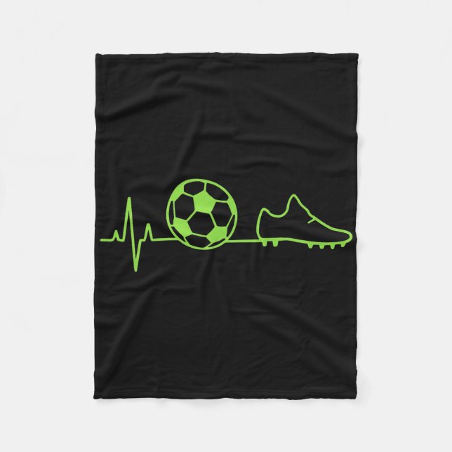 Couverture Polaire Soccer Heartbeat Pulse Byll And Cleat Graphic Funn (Devant)