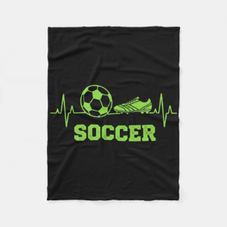 Couverture Polaire Soccer Heartbeat Pulse Byll And Cleat Graphic Funn
