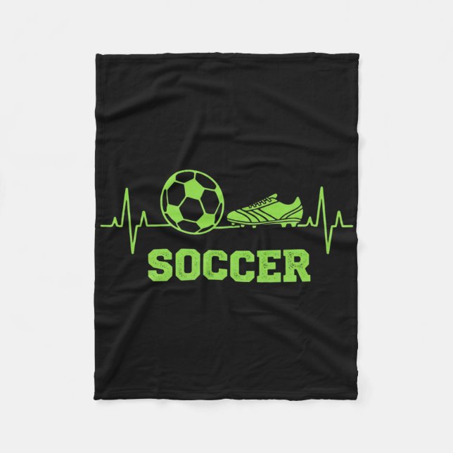 Couverture Polaire Soccer Heartbeat Pulse Byll And Cleat Graphic Funn (Devant)
