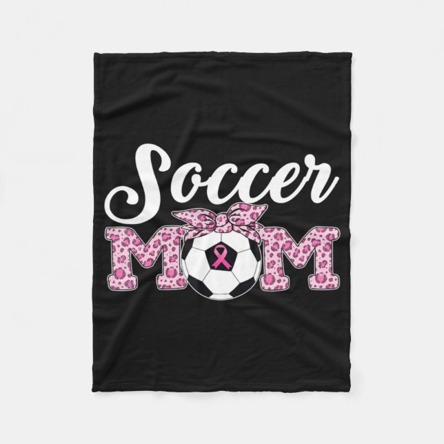 Couverture Polaire Soccer Maman Breast Cancer Awareness Rose Ribbon L (Devant)