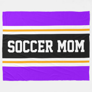 Couverture Polaire SOCCER MOM amusant violet clair Bleu Jaune Noir ra