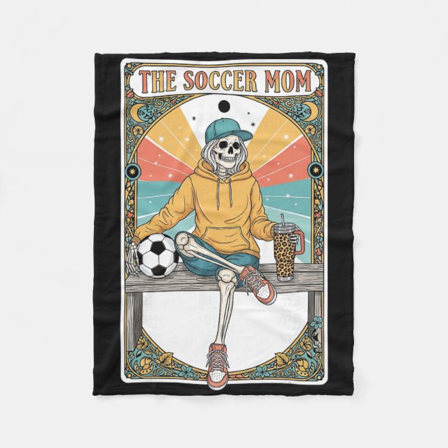Couverture Polaire Soccer Mom Tarot Card Skeleton Coffee Byll Sidelin (Devant)
