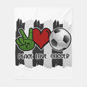 Couverture Polaire Soccer paix et amour