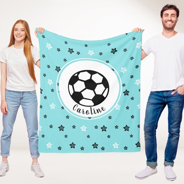 Couverture Polaire Soccer Star Cute Sporty Girls Cadeau Personnalisé (Créateur téléchargé)