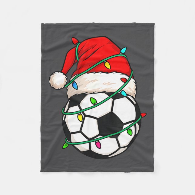 Couverture Polaire Soccer With Santa Hat Funny Christmas Xmas Gift  (Devant)