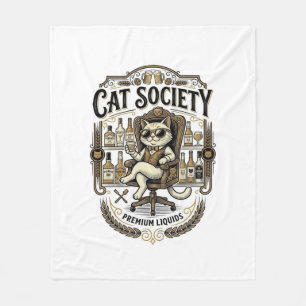 Couverture Polaire Société de chats Bar à alcool Humour Vintage Vecte