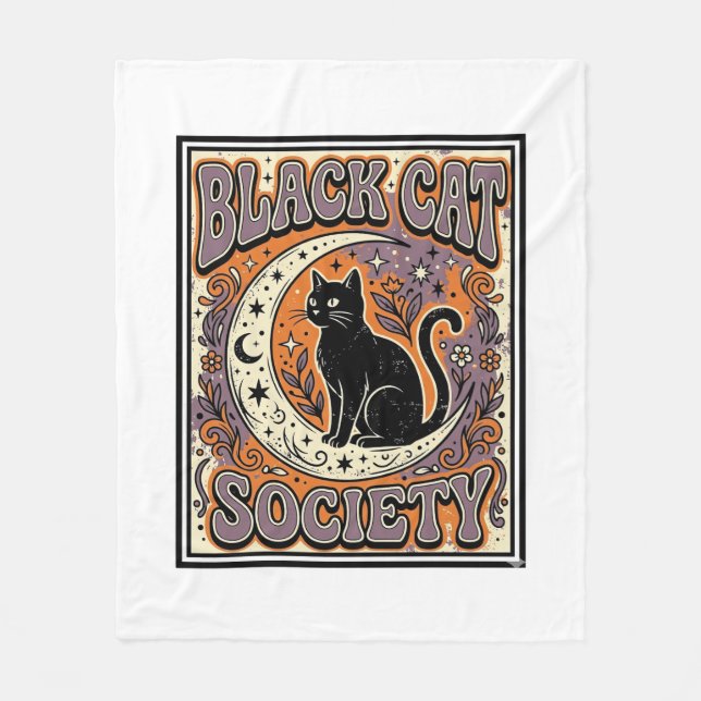 Couverture Polaire Société du chat noir Chat noir Art vectoriel vinta (Devant)