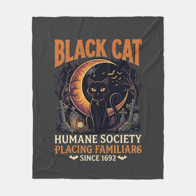 Couverture Polaire Société humanitaire du chat noir Halloween Croissa (Devant)