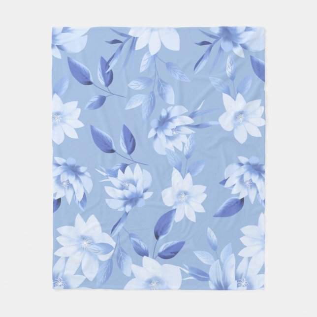 Couverture Polaire Soft Beige Flower Throw Blanket for Sofa & Bed (Devant)