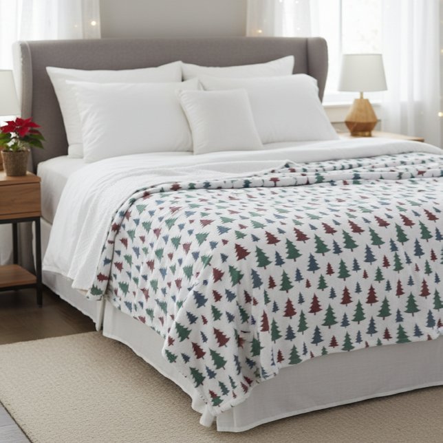 Couverture Polaire Soft Blanket with Pine Print - Warmth and Style (Créateur téléchargé)