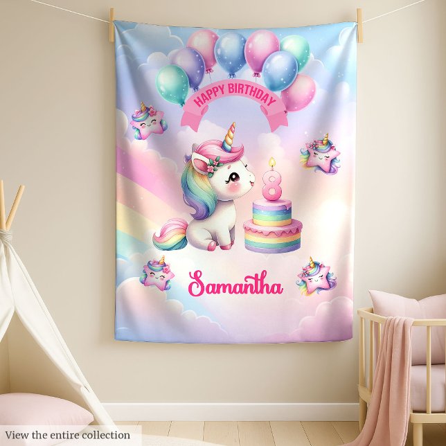Couverture Polaire Soft Unicorn Blanket Pastel 8th Girl Birthday Cade (Soft Unicorn Blanket Pastel 8th Girl Birthday Gift)