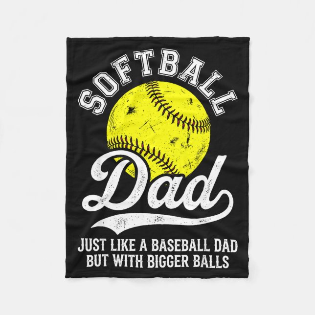 Couverture Polaire Softball Dad Like Baseball But With Bigger Funny  (Devant)