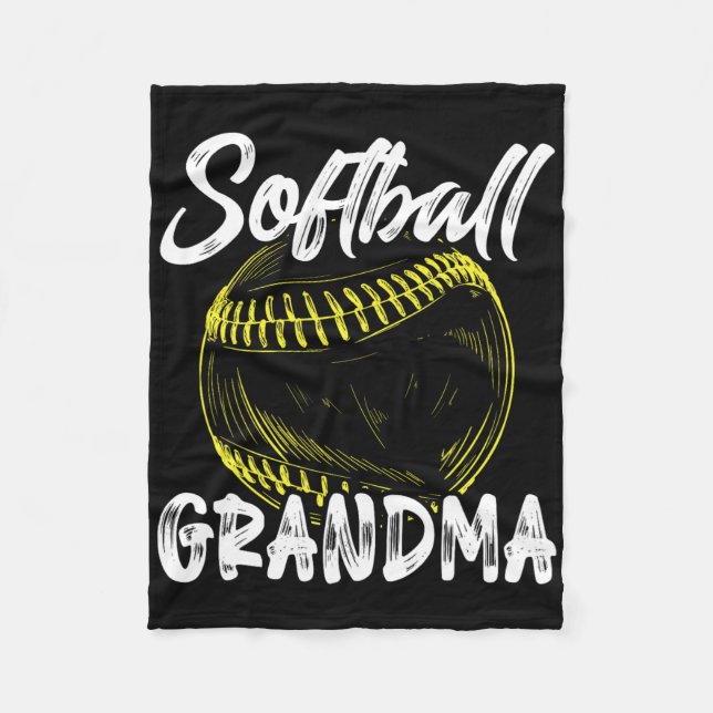 Couverture Polaire Softball Grandma Women Family Matching Players Mot (Devant)