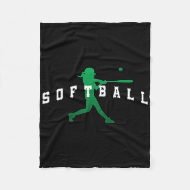 Couverture Polaire Softball Green Team Player Varsity Text  (Devant)