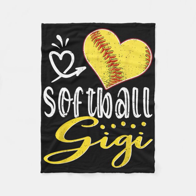Couverture Polaire Softball Heart Softball Gigi Family Matching  (Devant)
