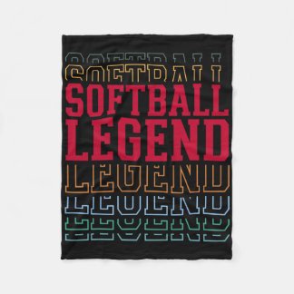 Couverture Polaire Softball Legend Funny Layered Text Team Player Coa