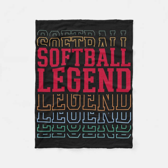 Couverture Polaire Softball Legend Funny Layered Text Team Player Coa (Devant)