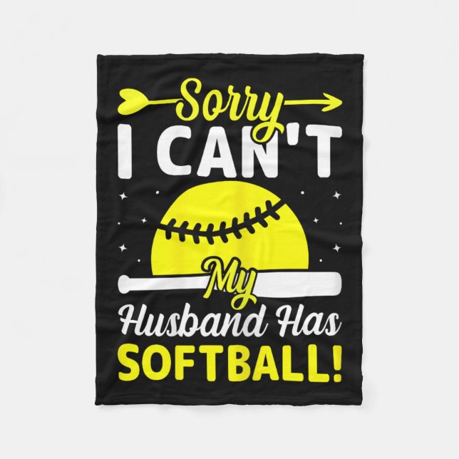 Couverture Polaire Softball Lover Wife - Sorry I Can't My Husband Has (Devant)