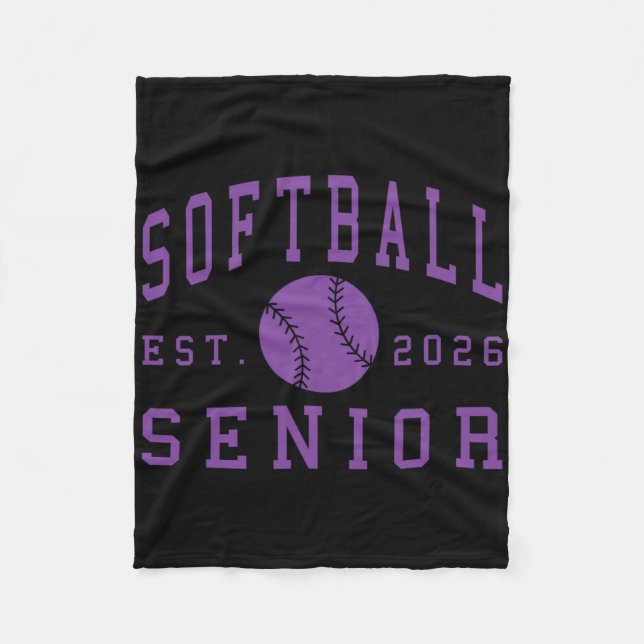 Couverture Polaire Softball Senior Night Softball Senior 2026 Graduat (Devant)