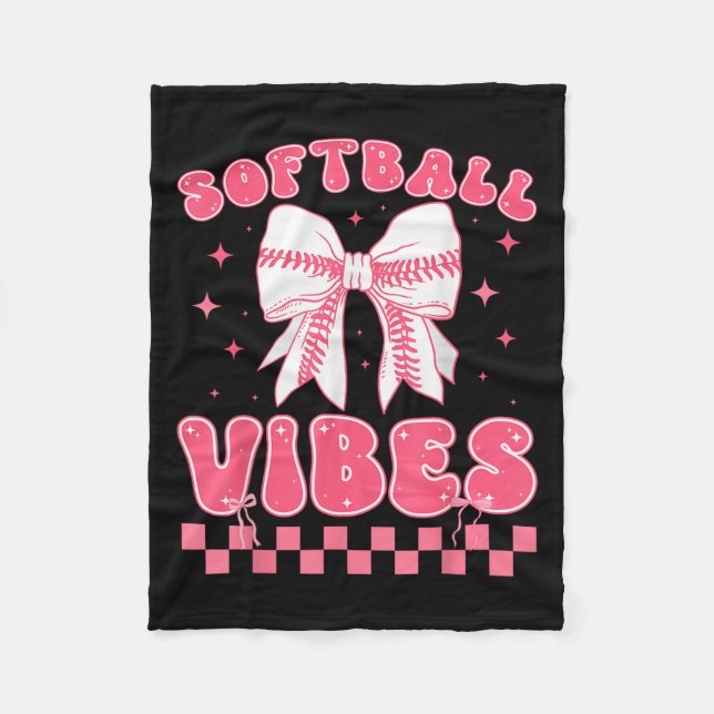 Couverture Polaire Softball Vibes Softball Couqette Groovy Softball G (Devant)