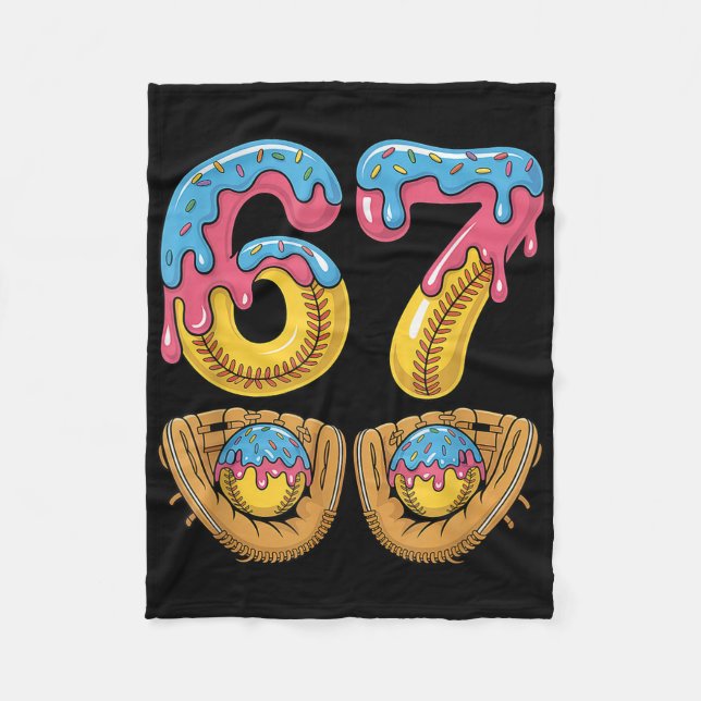 Couverture Polaire Softll 67 - Ice Cream Drip 67 Meme Funny Player  (Devant)