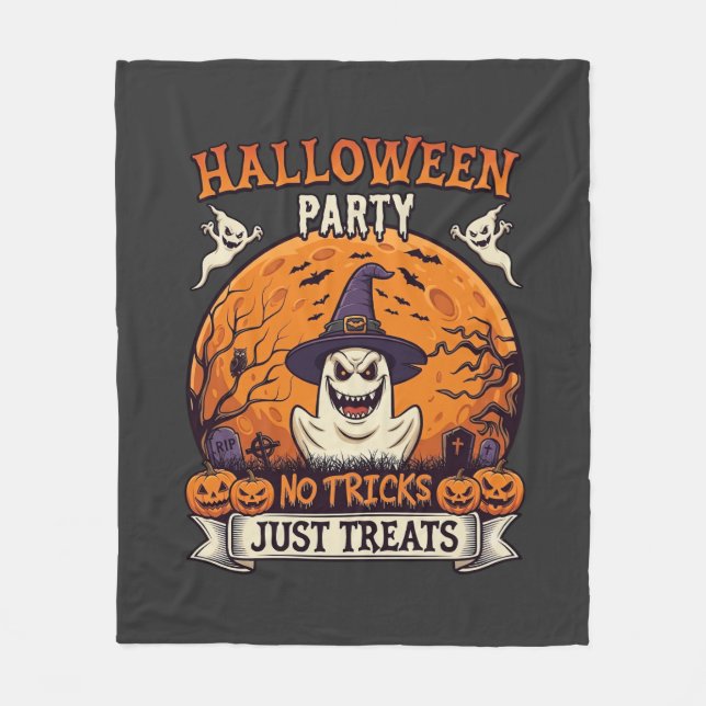 Couverture Polaire Soirée Halloween Pas de Farces Rien de Friandises  (Devant)