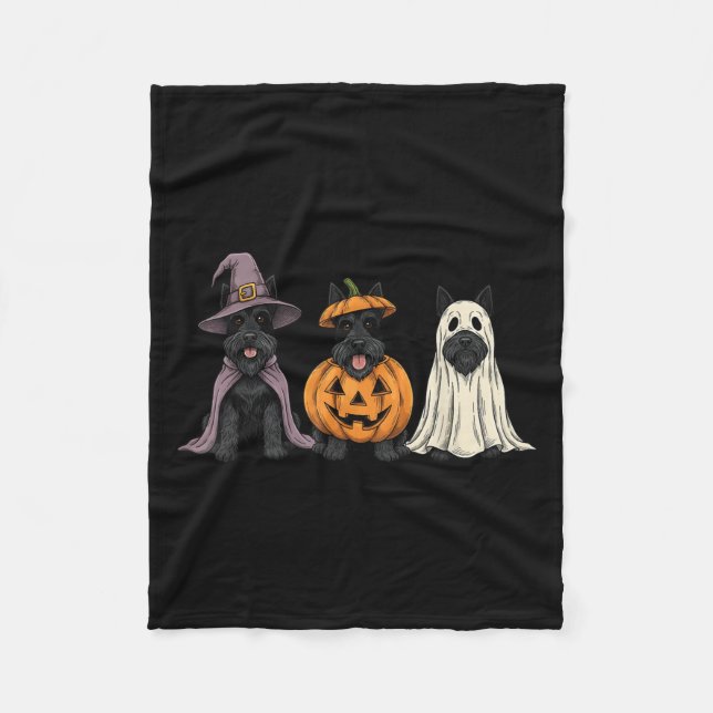 Couverture Polaire Soky Ghost Scottierrier Pumpkin Halloween Dog Love (Devant)