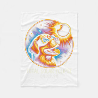 Couverture Polaire Solaire Eclipse Golden Retriever Portant des lunet