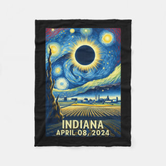 Couverture Polaire Solar Eclipse 2024 Indiana Starry Night
