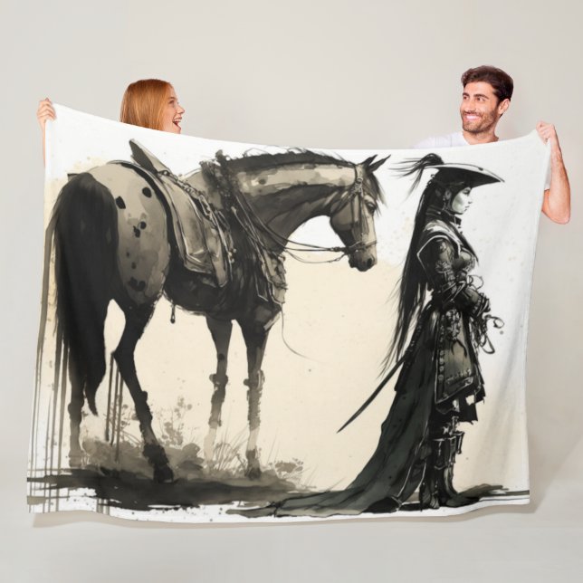 Couverture Polaire Soldat japonais avec cheval (En situation)