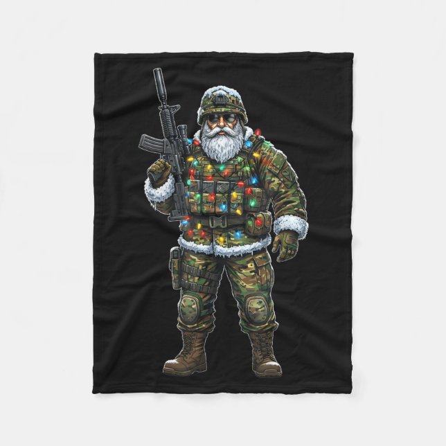Couverture Polaire Soldier Santa Camouflage Christmas Military Hunter (Devant)