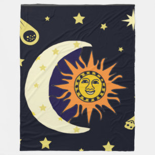 Couverture Polaire Soleil Lune et corps célestes