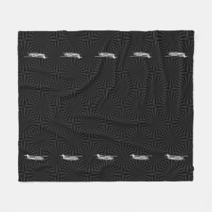 Couverture Polaire Soleil noir de l'avion Cessna Silhouette