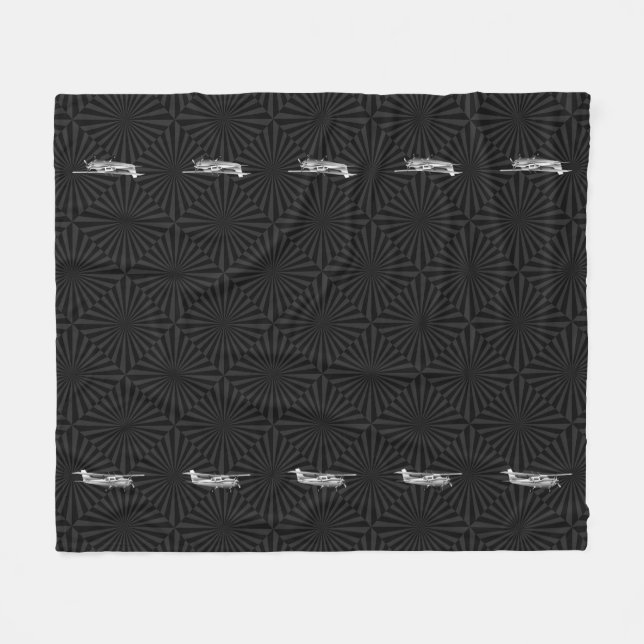 Couverture Polaire Soleil noir de l'avion Cessna Silhouette (Devant (Horizontal))