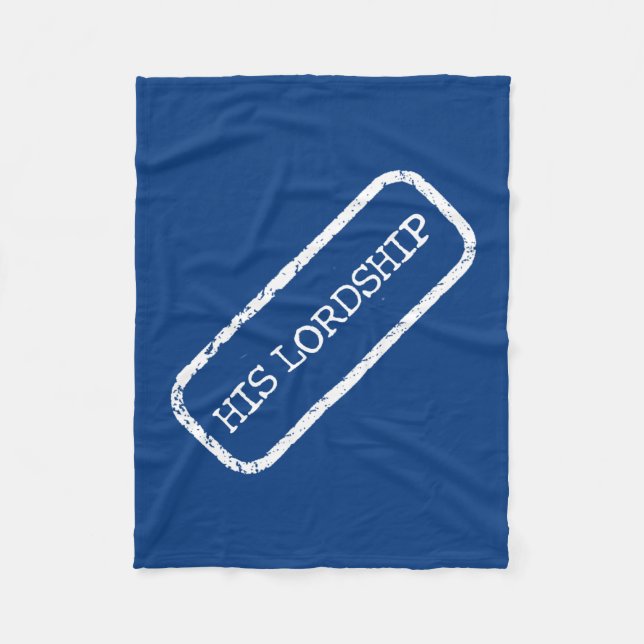 Couverture Polaire "Son Seigneurie" Blanches en polaire (Devant)