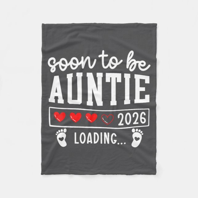 Couverture Polaire Soon To Be Auntie 2026 Loading Pregnancy Announcem (Devant)