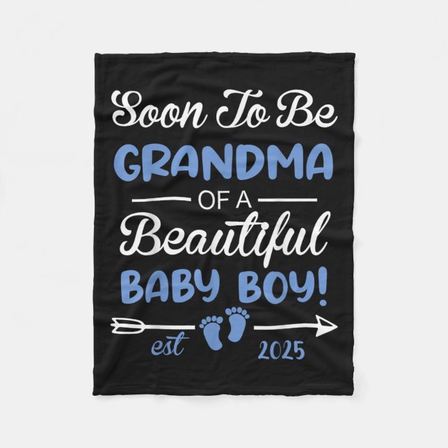 Couverture Polaire Soon To Be Grandma Of Beautiful Baby Boy Reveal  (Devant)